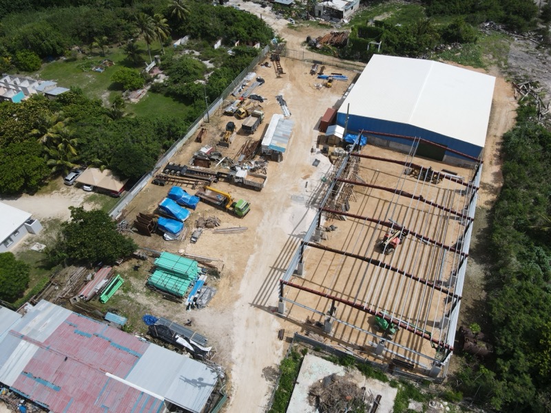 Drone view of Hong Ye warehouse with loading area